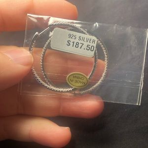 925 SILVER HOOP EARRINGS $187.50 PRICE TAGS YOURS TODAY $93